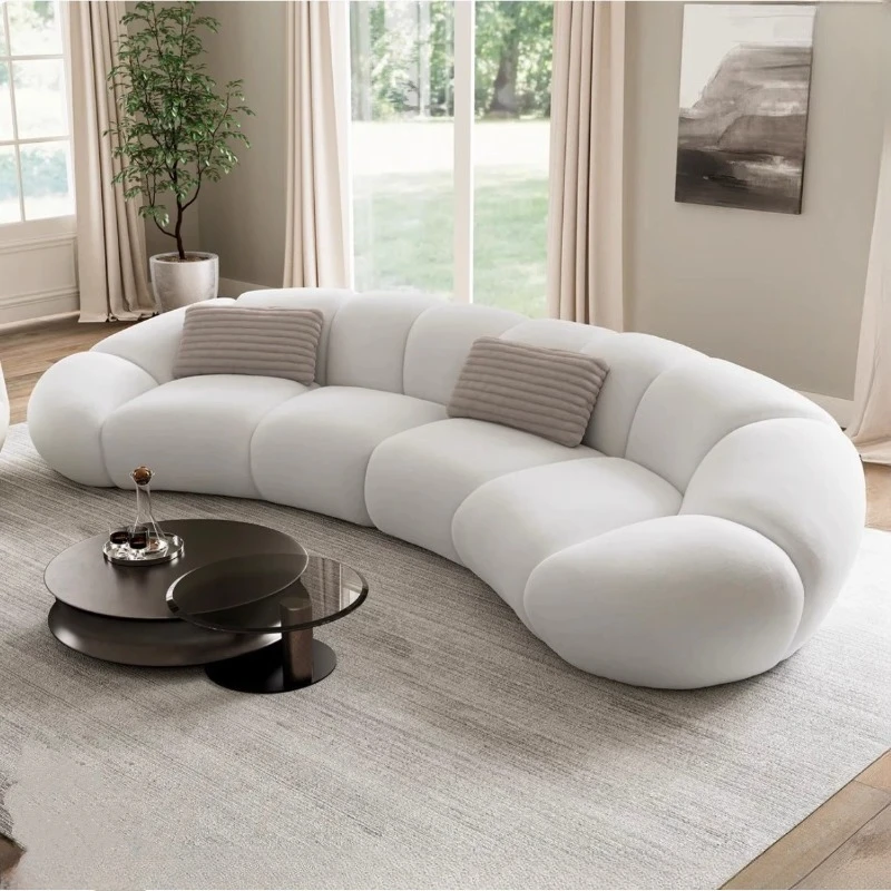 

Lounge White Living Room Sofas Curved Designer Minimalist Patio Garden Nordic Outdoor Sofa Floor Hallway Muebles Hotel Furniture