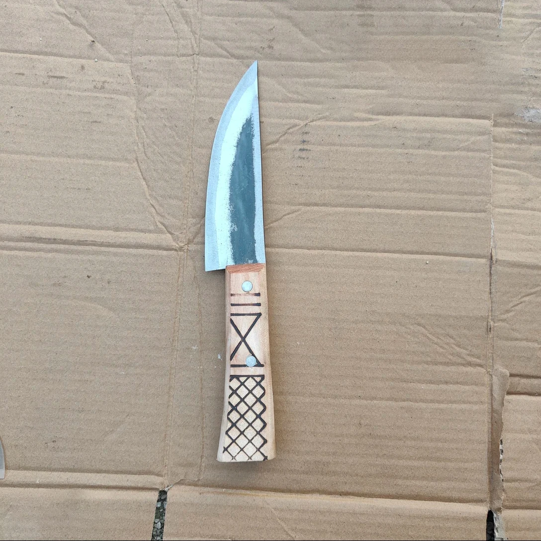 

6.3 Inch Utility Knife Artillery Steel Blade Cleaver Slicing Paring Steak Barbecue Handmade Forged Kitchen Knife Wood Handle