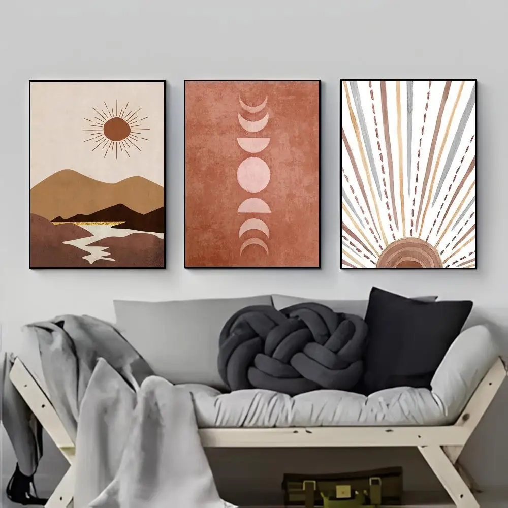 Art Of Simple Drawing Abstract Sun Poster Poster HD  Waterproof Wall Sticker Bar Living Room Decor Gift
