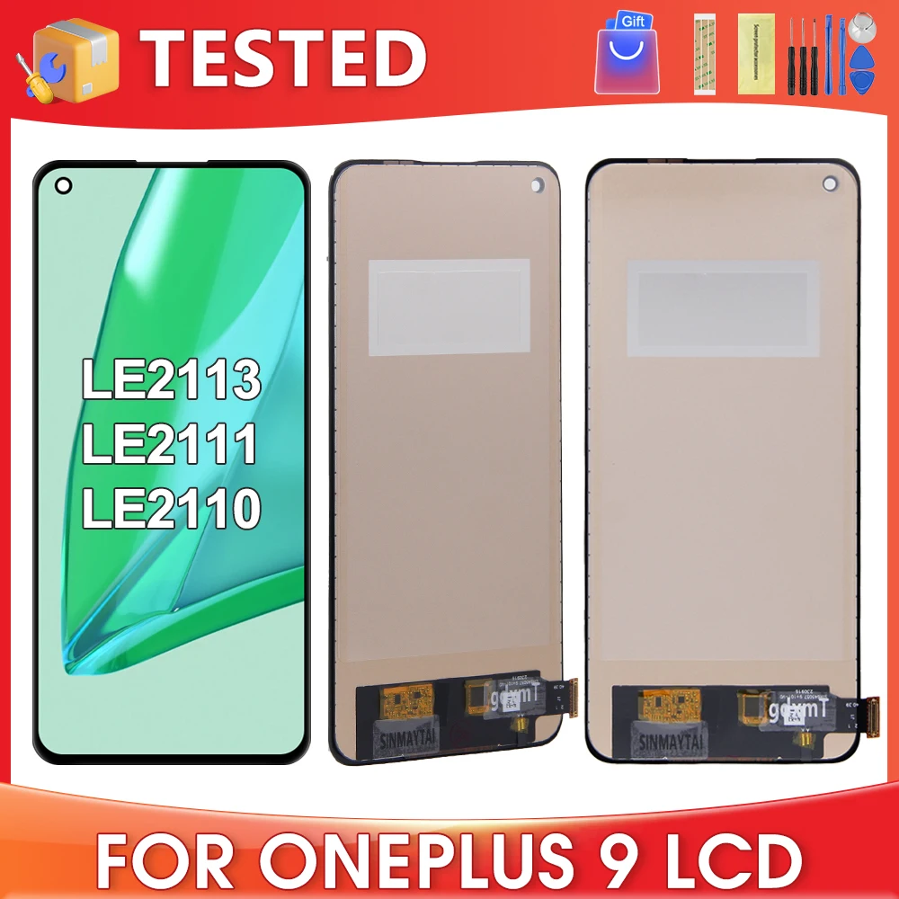 6.55\'\'For OnePlus 9 Tested 1+9 LE2113 LE2111 LE2110 LE2117 LE2115 LCD Display Touch Screen Digitizer Assembly Replacement