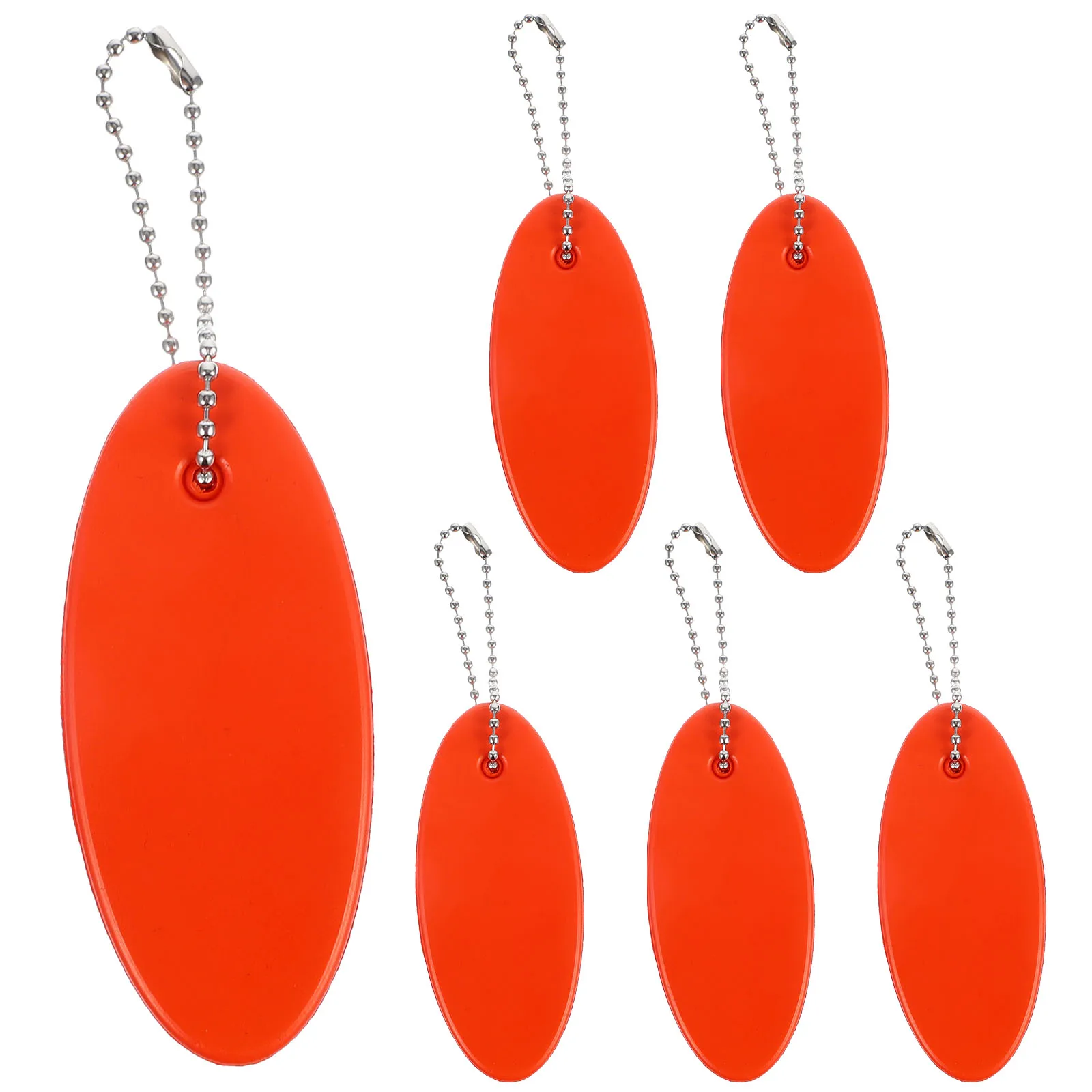 

6pcs PU Oval Floating Lightweight Durable Creative Pendant Gift Floating Keychain Water Sports Fishing Team Souvenir