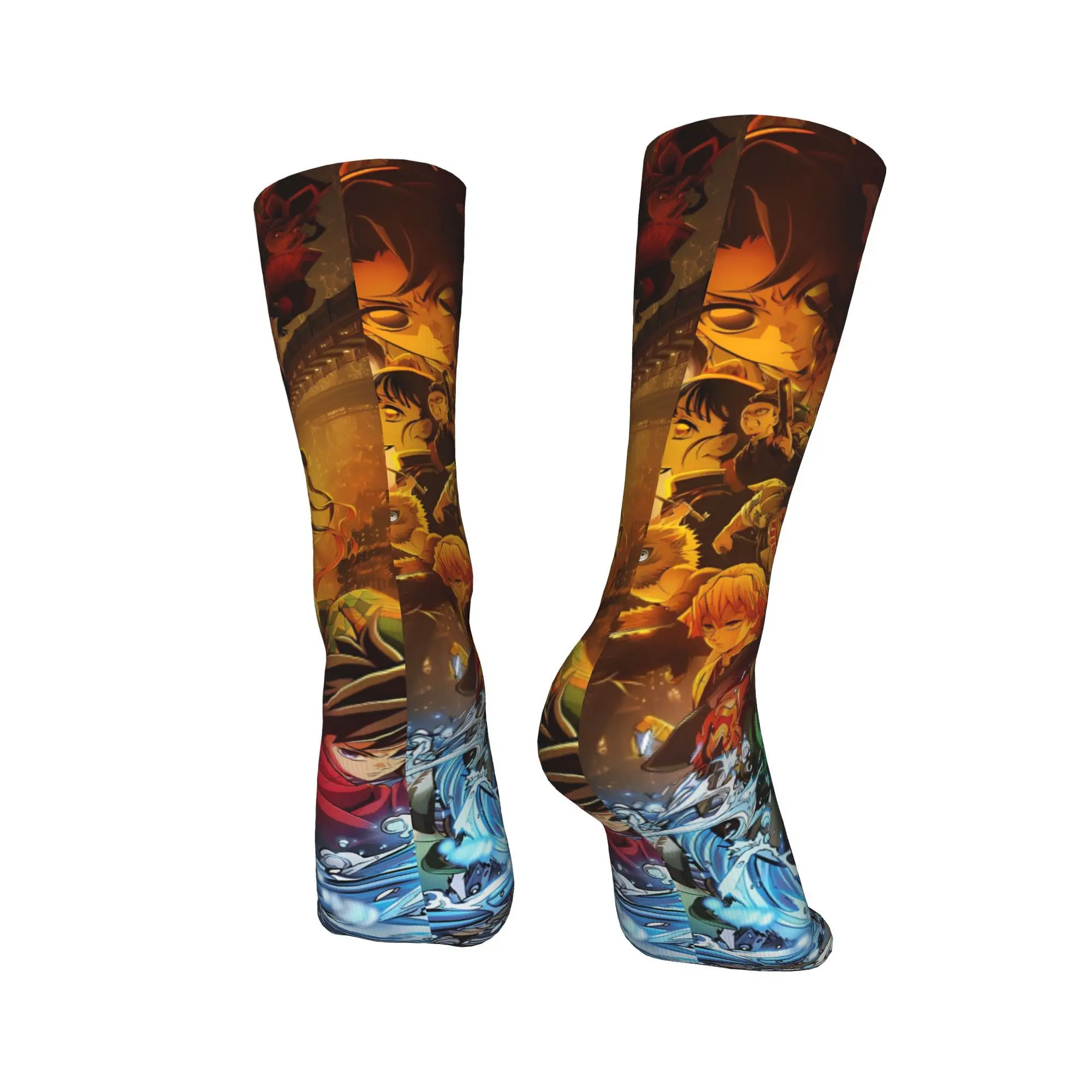 D-Demon Slayer Nezuko Giyu Tomioka Socken rutschfeste Strümpfe Damen Herren atmungsaktive Skateboard-Socken Herbst trendige Muster-Socken