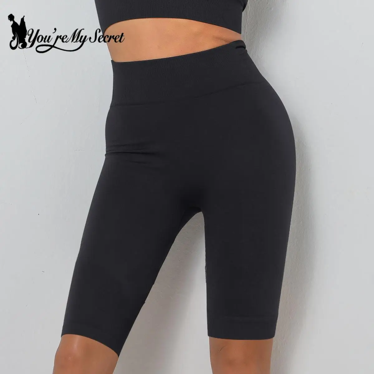 [Jij Bent Mijn Geheim] Damesleggings Zwarte Korte Broek Hoge Taille Lifting Push-Up Strakke Sportshorts Legging Spandex Yoga Fitnessbroek