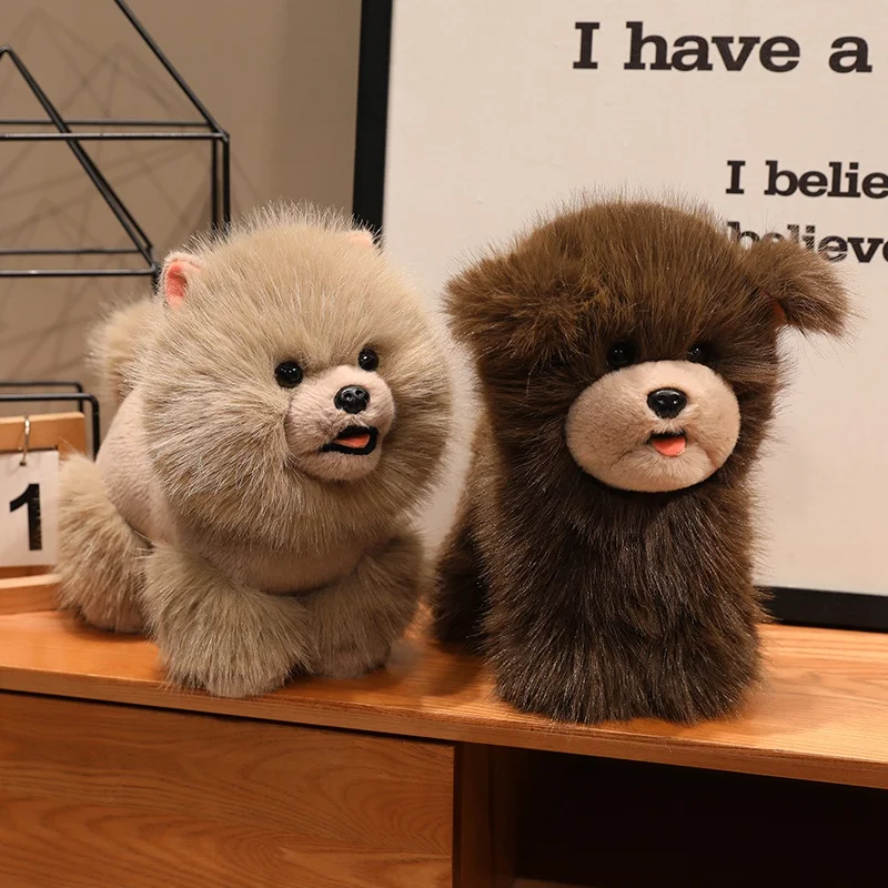 

25/30CM Cute Bichon Frise Puppy Doll Sitting White Simulation Cartoon lion Animal Plush Toy Friend Present