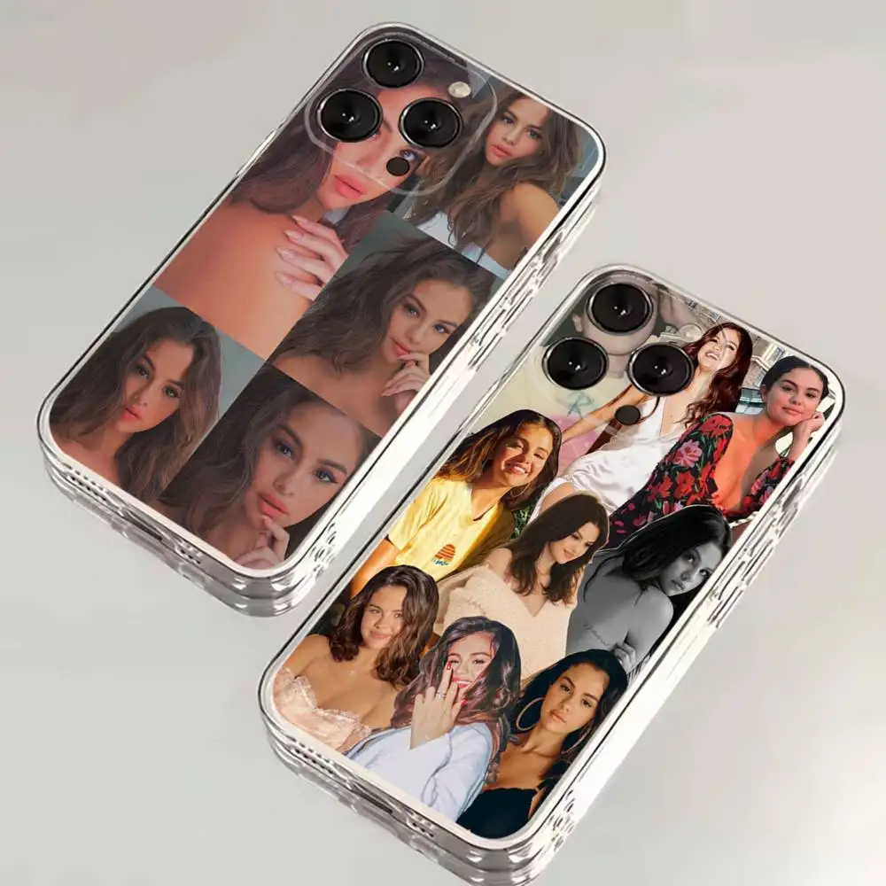 

Singer S-Selena Gomez Phone Case For iPhone 16,15,14,13,12,11 Plus,Pro,Max,XR,XS,Plus,E,SE4,Mini Transparent Soft Cover
