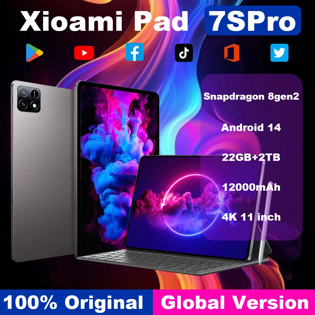 2024 NEW Original MI Tablet 11inch Snapdrago 8gen2 Pad 7S Pro  HD 4K Android 14 16GB+1T 10000mAh 5G Dual SIM WiFi GPS Tablet PC