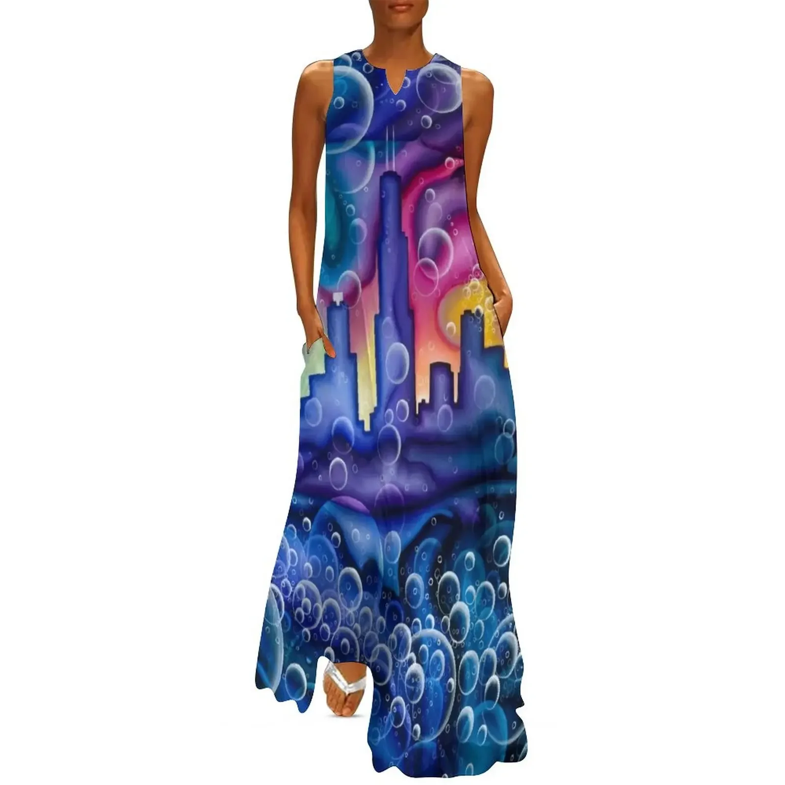 

Chicago Bubble Experience Long Dress luxury woman party dress prom dress women's clothing korea stylish