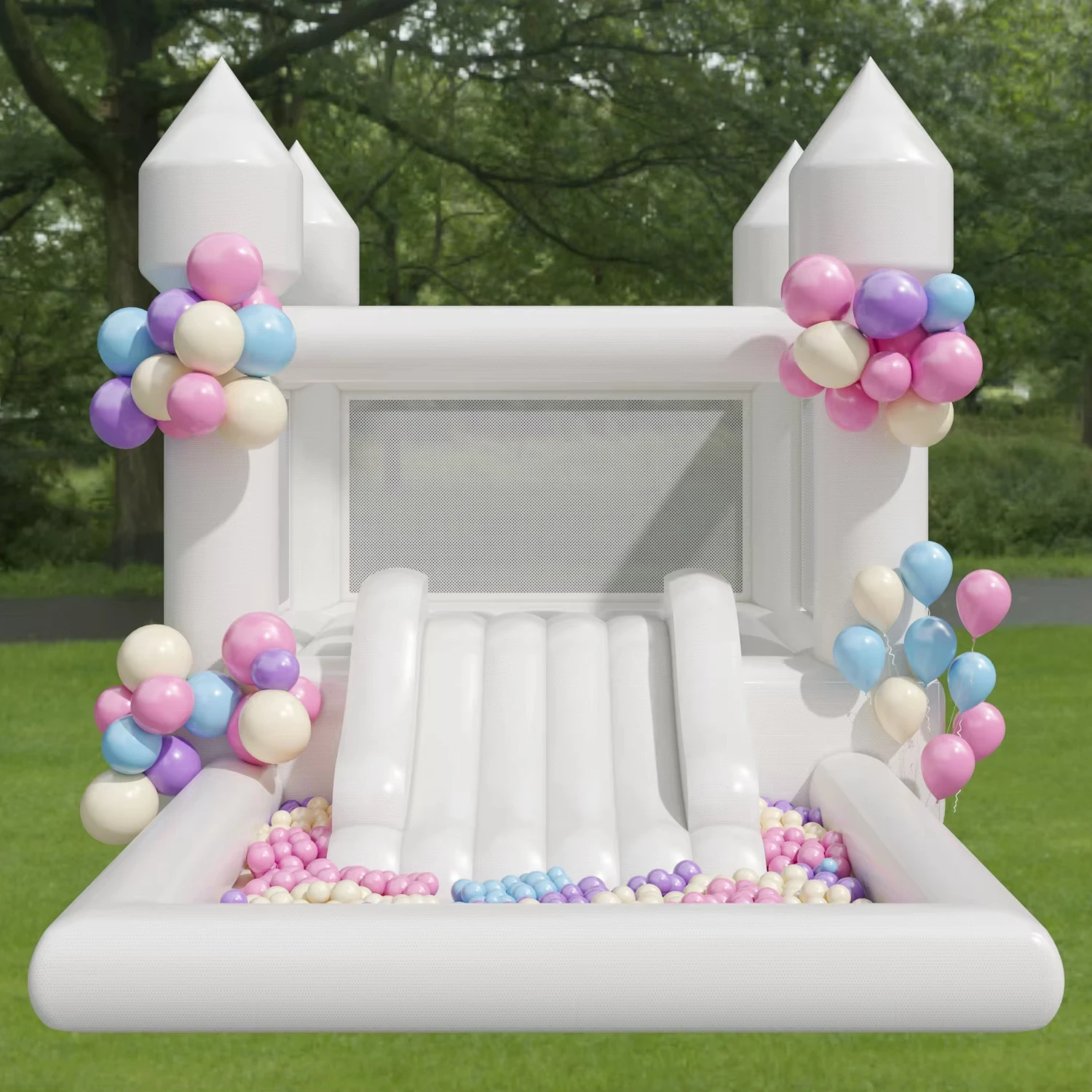 

Outdoor Inflatable Bounce House Birthday Party Bounce House with Slide for Kids
