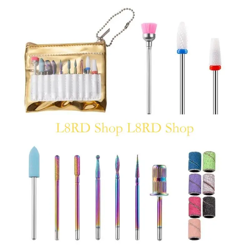 L8RD Các bit Tail đa năng đa năng đặt tập tin móng điện và công cụ thép vonsten gel acrylic cho Salon sử dụng tại nhà