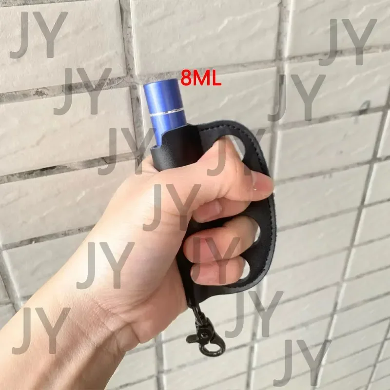 Outdoor Lighter Storage Leather Case with Defense Pepper Spray Bottle(NO WATER) Portable Multi-purpose Fighting Keychain