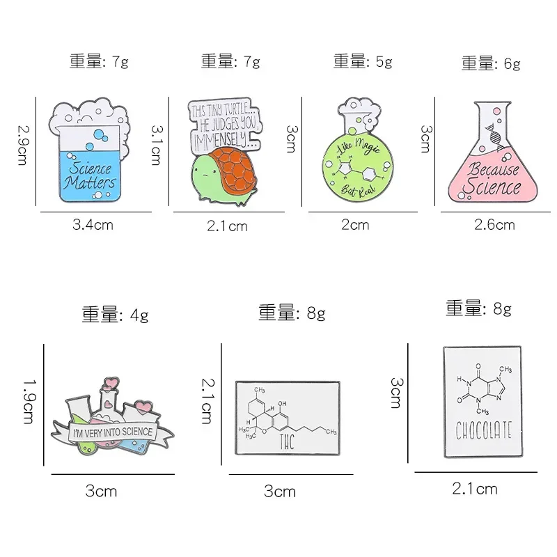 Nauka Struktura Molekularna Emalia Pin Dopamina Żółw Zlewka Nauka Sprawa Odznaki Plecak Biżuteria Dla Przyjaciela Hurtownia