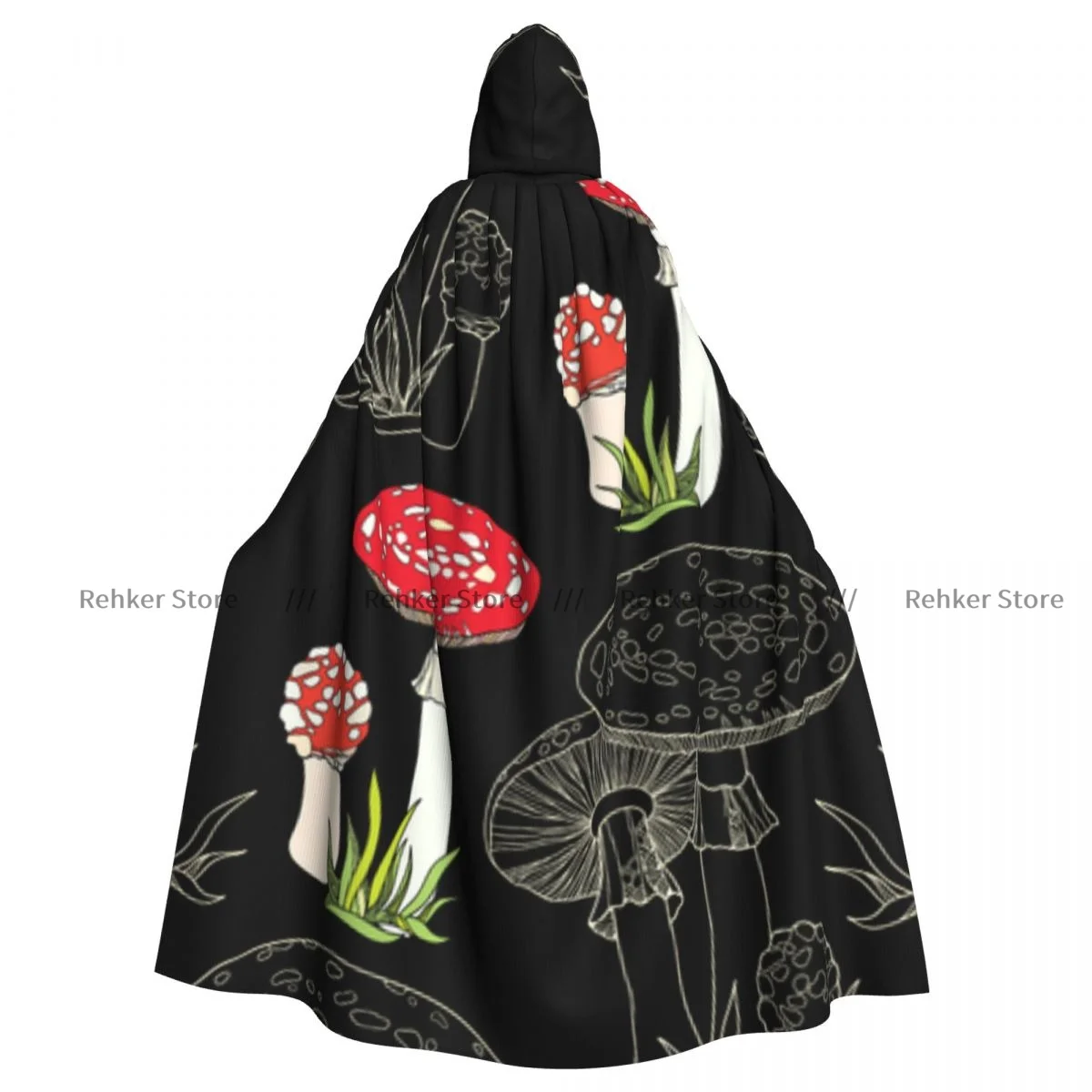 Witch Cloak Goose And Grass Mushroom Halloween Cosplay Costume Unisex Adult Cloak Retro Ages Cape