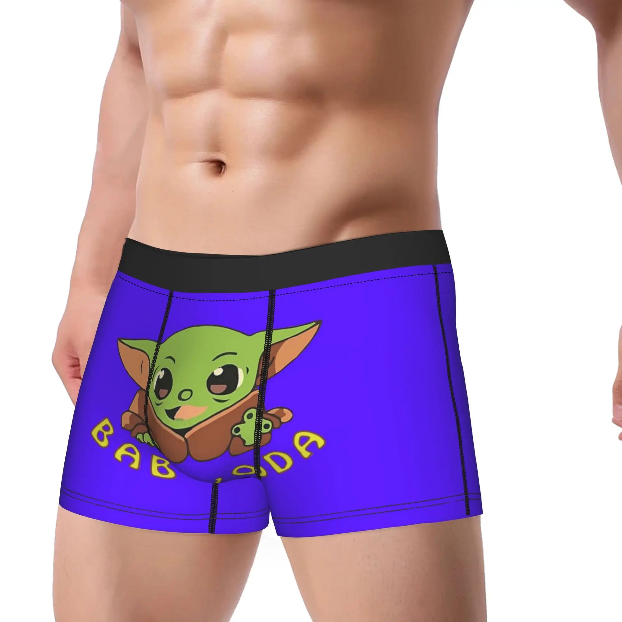 

Men's Boxer Briefs Shorts Panties Baby Yoda Polyester Underwear Mandalorian StarWars Male Funny Plus Size Underpants