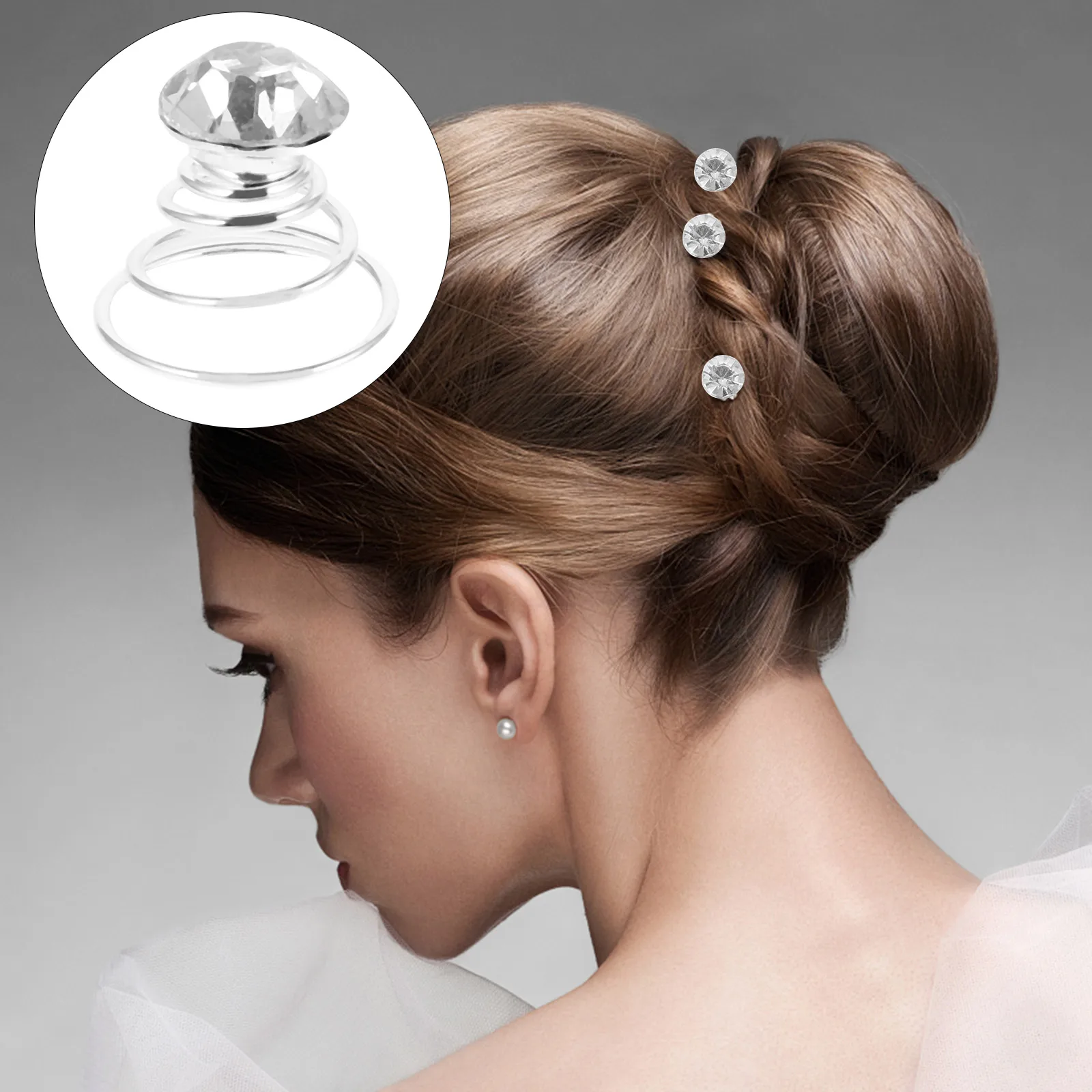 

12 шт., спиральные металлические заколки для волос со стразами, декоративные заколки для волос для свадьбы, вечеринки, выпускного вечера, спиральная заколка для волос