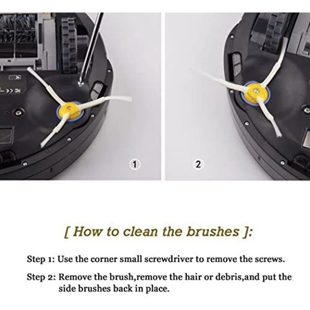 Cepillo lateral de 3 brazos para Robot Roomba, piezas de repuesto para aspiradora Roomba Serie 500, 600 y 700