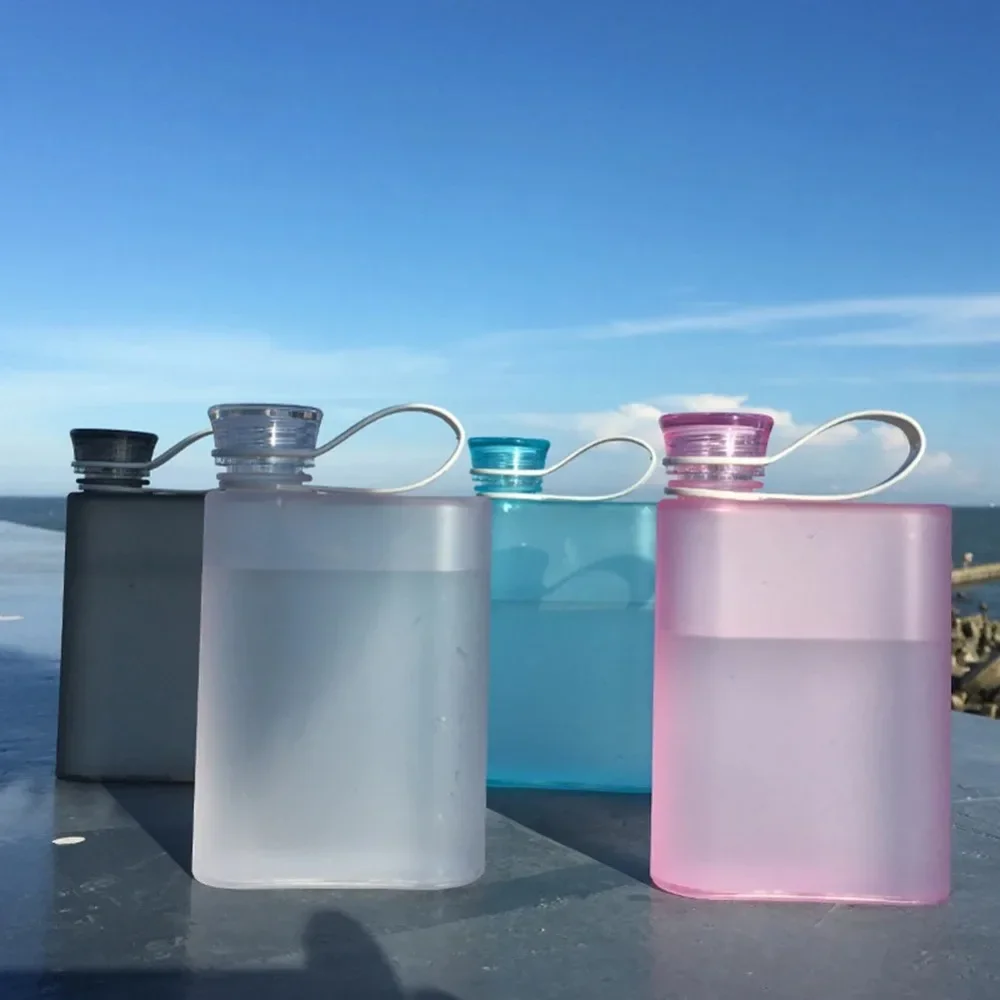 

High Quality Portable A5 Paper Cup Bottle 220ml Transparent Flat Water Bottle Food Grade AS Free Flat Drinks Kettle