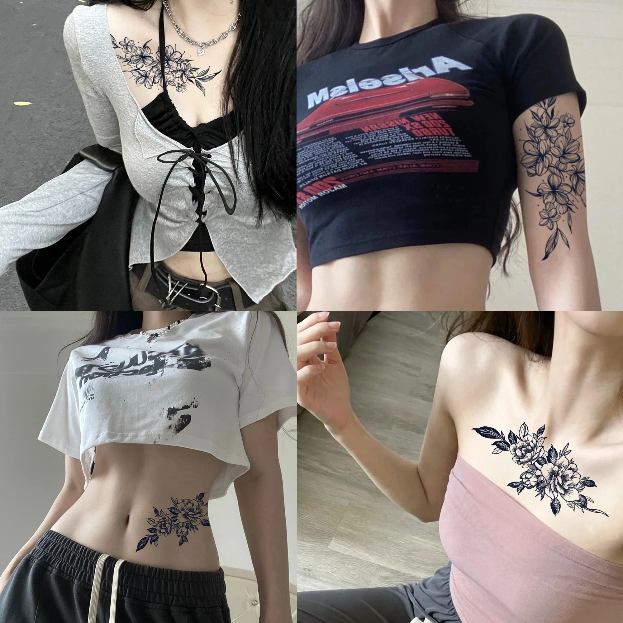 Suhua Combination Temporary Tattoo Sticker Lasts 1-2 Weeks Waterproof and Anti-Friction