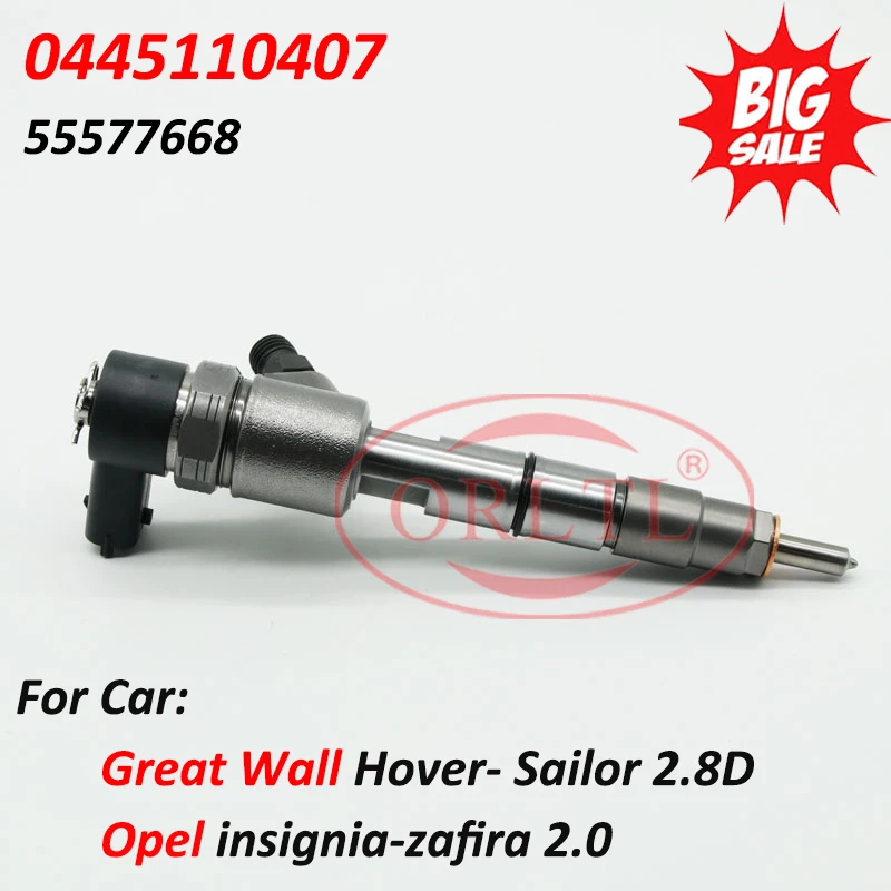 

Common Rail Injector 0445110407 New Nozzle 0 445 110 407 Diesel Fuel Sprayer 55577668 For Opel Insignia Zafira 2.0 A20D