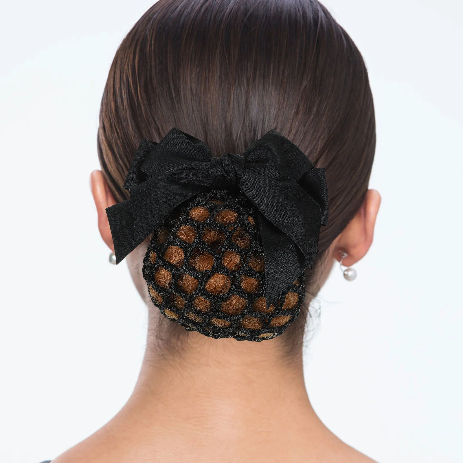 

2Pcs Bow Hairnet Clip Women Hair Net Clips Elegant Bun Hair Covers Net Hairnet Barrette for Daily Work Hairstyles