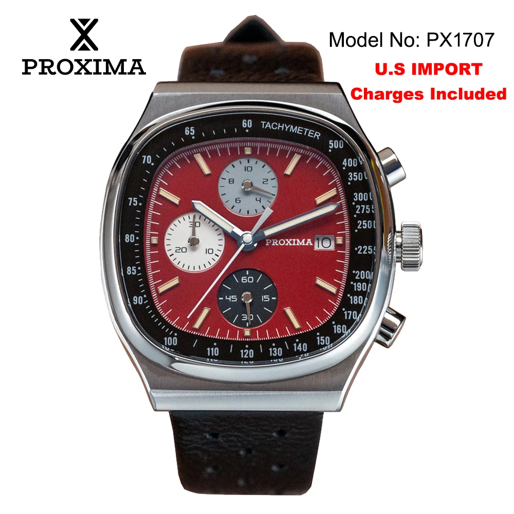 2023 New Proxima PX1707 Luxury Watch Business Waterproof Male Clock Stainless Steel Square Quartz Men Watch Reloj Hombre 10Bar