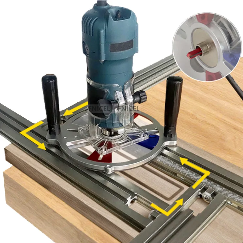 Trimming Machine Milling Groove Engraving Guide Rail Multi-functional Adjustable Backing Auxiliary Guide Bracket WoodworkingTool