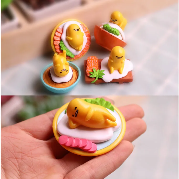 Japón Anime Gudetamas yema huevos perezosos juguete lindo muñeca Kawai caja ciega regalos para niños decoración de mesa figuras Gashapon