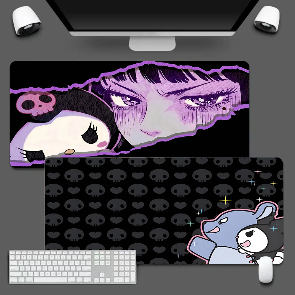 Cute Kuromi Melody Large Mouse Pad PC Game MousePads Desk Keyboard Mats Office Rubber Anti-slip Mouse Mice Mat 40x90 30x80 CM