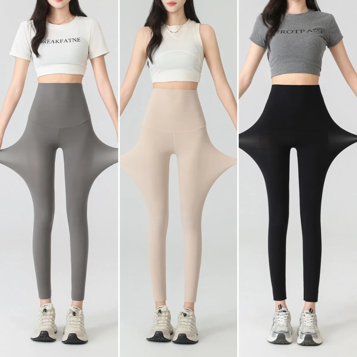 2026 New Ultra Thin Ice Silk Leggings High Waist Skinny Pants Plus Size Soft Touch Tight Shark Pants Breathable Stretchy Outdoor