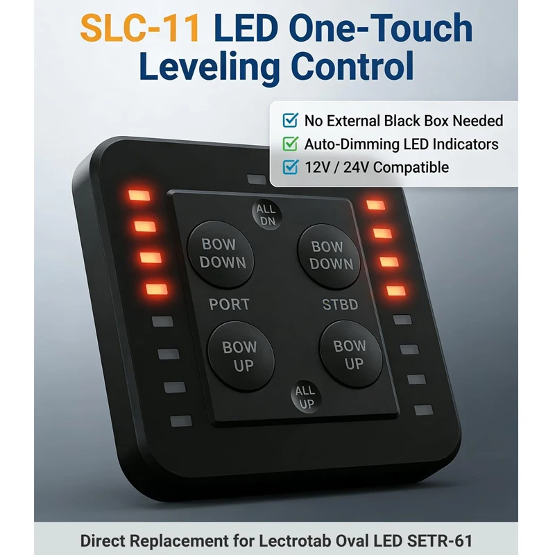 Marine Boat Trim Tab Switch Control Panel SLC-11 with LED Indicators & Auto Retract, Fits for Lenco & Bennett ,for Lectrotab
