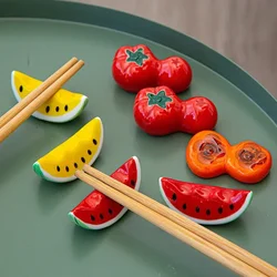 Creative Fruit Chopstick Holder Ceramic Simulation Food Knife Spoon Fork Tableware Holder Chop Stick Rack Kitchen Table Decor