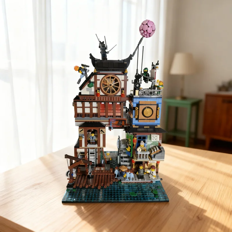 

2751 деталь MOC City Docks Rearranged On 32x32 Ninjia The Movie, конструктор, строительные блоки, игрушки, рождественские подарки, кирпичики для детей