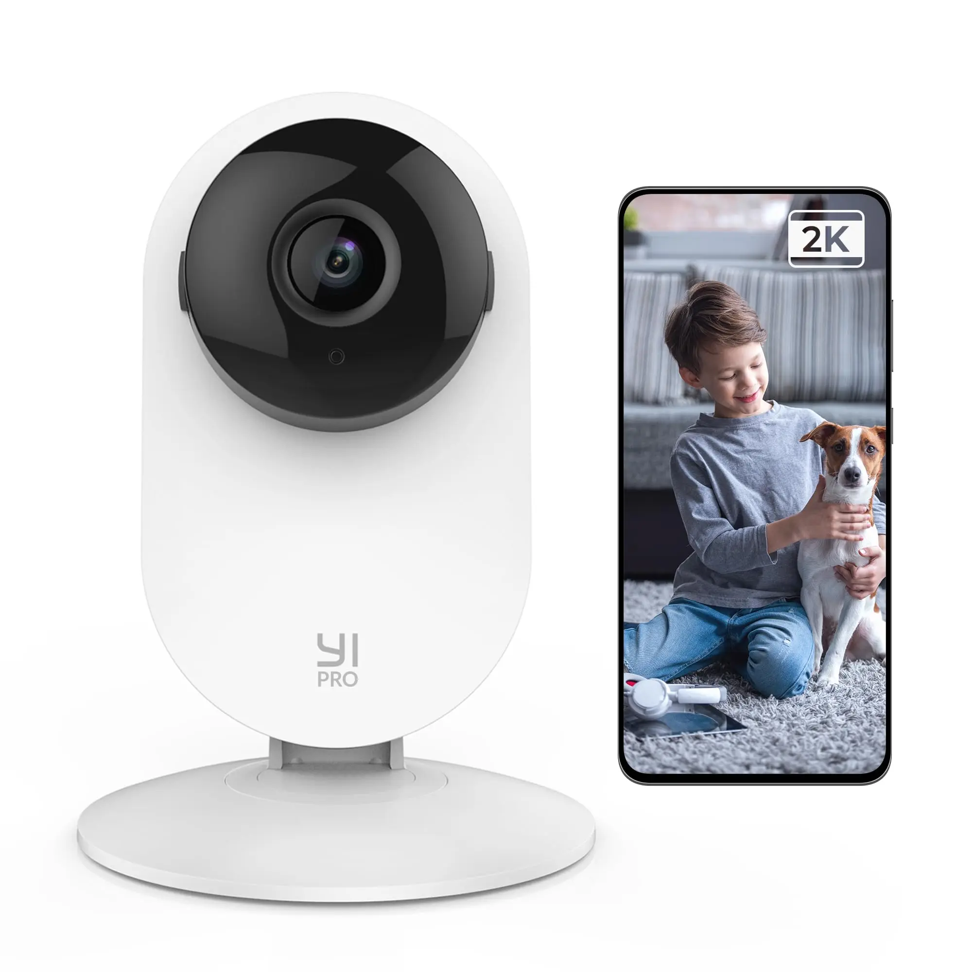 YI Pro Home 2K Wifi kamera pengawas 3MP IP CCTV rumah pintar bayi hewan peliharaan Monitor perlindungan keamanan kompatibel dengan Alexa