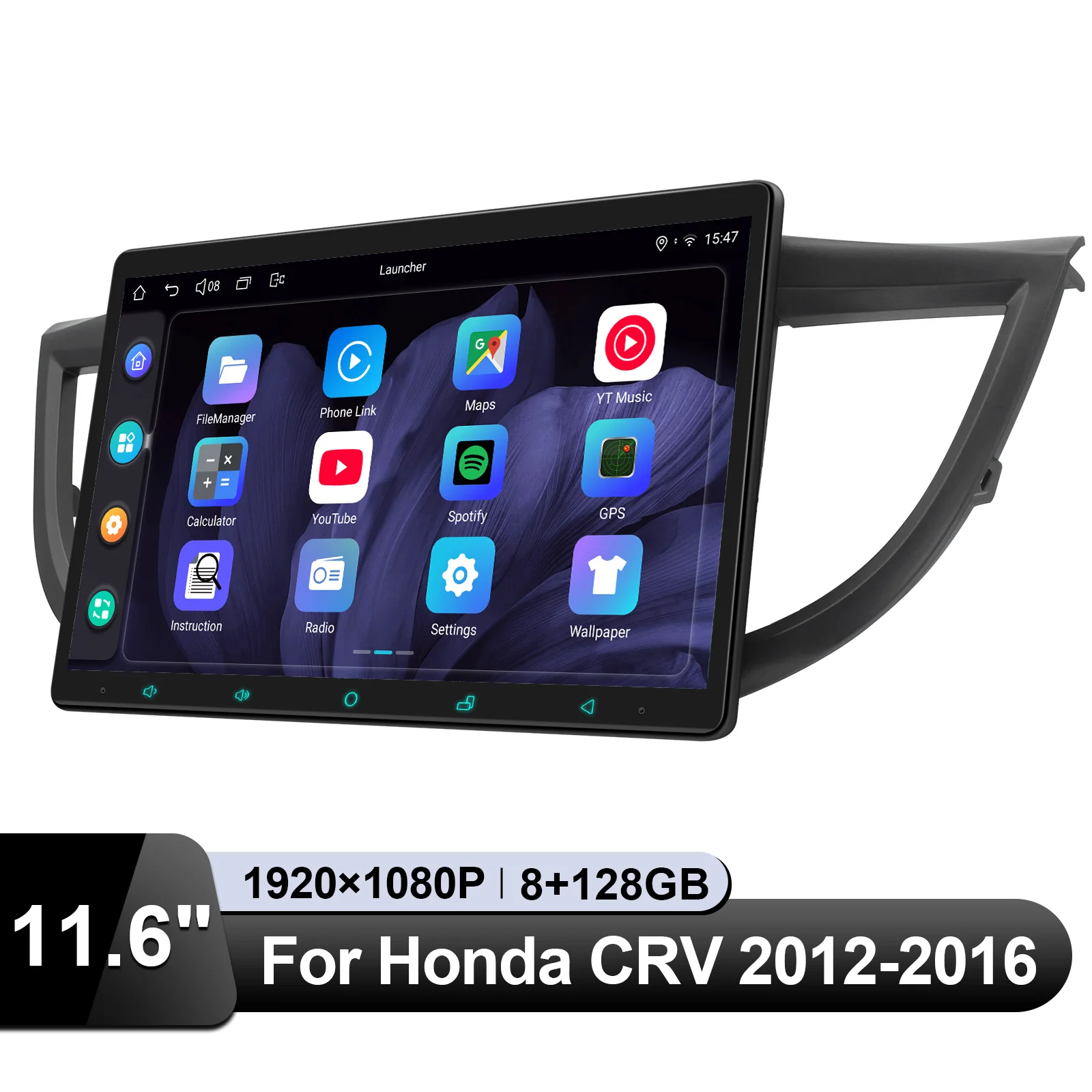 JOYING التوصيل والتشغيل 11.6 بوصة 8G 128G أندرويد راديو ستيريو للسيارة متعدد الميدا لاعب لهوندا CRV CR-V 2012-2016 مع Carplay HMDI