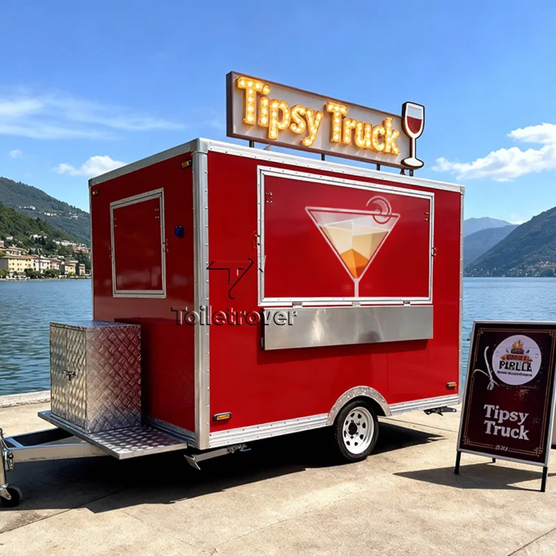Top Micro Food Vending Truck Modern Mobile Food Trailer French Fries Food Truck Trailer Fully Equipped with Refrigerator