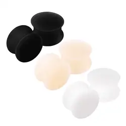 2PCS/6PCS Czarny Biały Beżowy Silikonowy Podwójny Rozkloszowany Nosze Do Uszu Expander Zatyczki Do Uszu Tunele Biżuteria do Piercingu Uszu 6-20mm