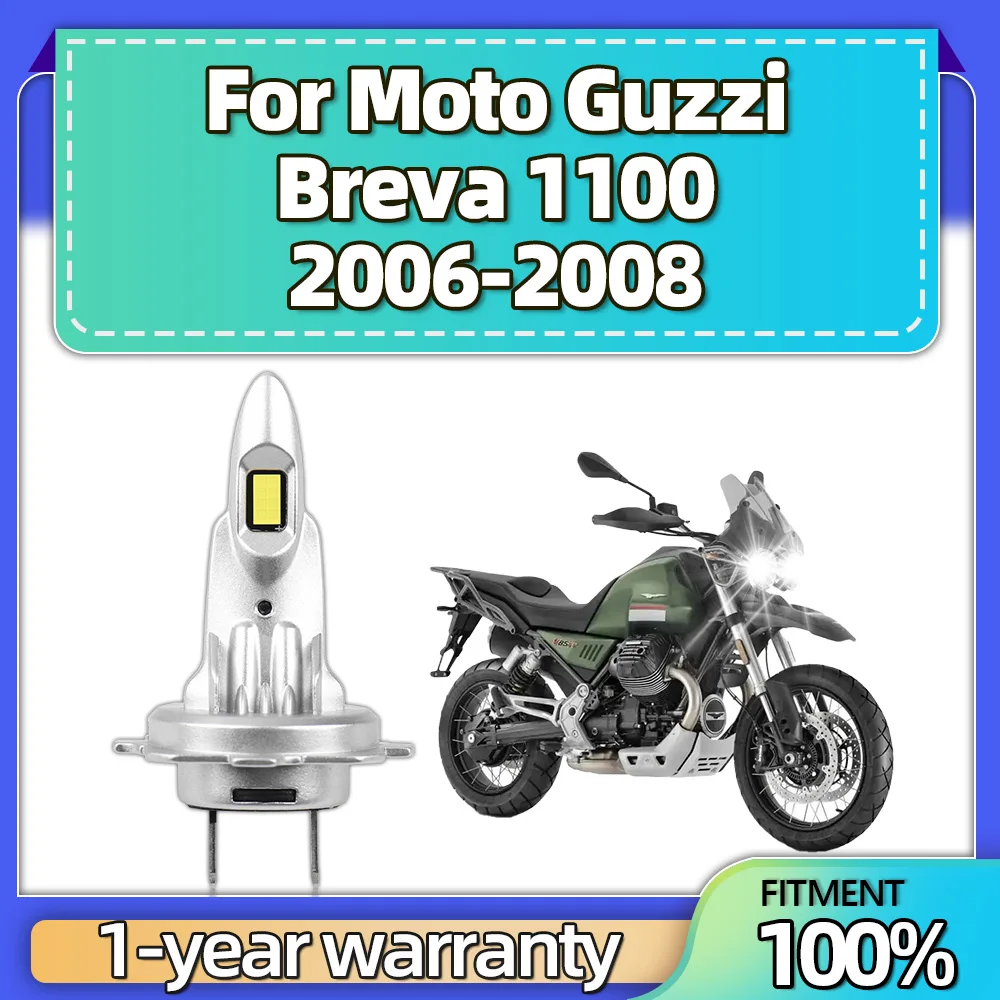 Bombillas LED para Motocicleta Moto Guzzi Breva 1100 2006 2007 2008 H7, 12V, Alta Luminosidad, 6000K, Blanco, Faro Delantero LED para Moto