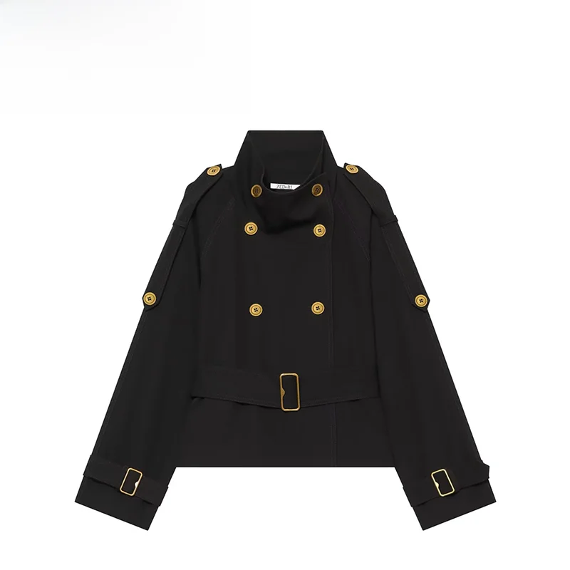 Fashionable Double-Row Buttoned Women's Jacket All-Match Design Summer New Arrival Street Style Long Sleeve Polyester Fiber