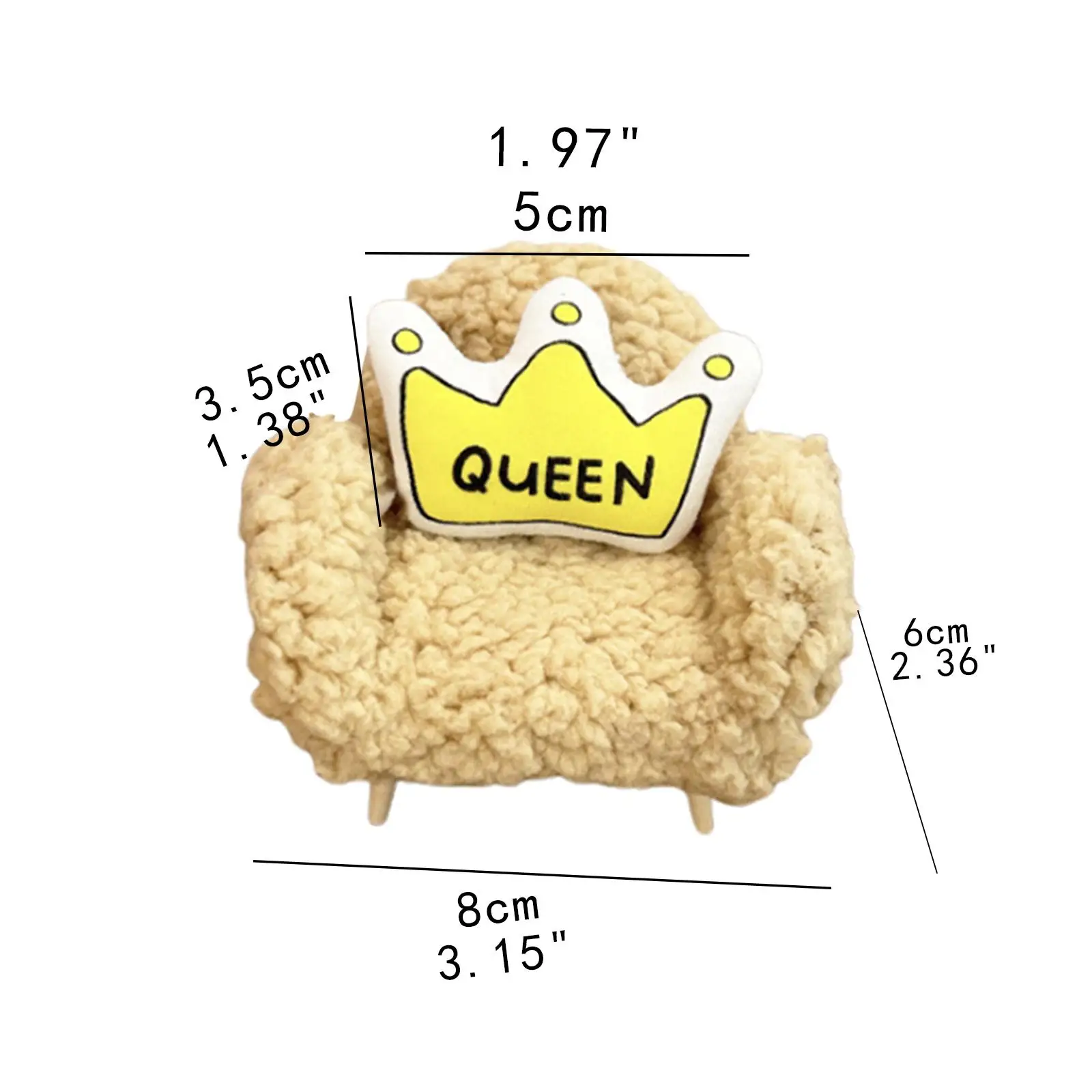 Sofa drewniana do domku dla lalek 1:12, miniaturowa sofa, ogród wróżek, prezent urodzinowy, model DIY
