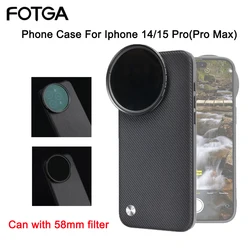 FOTGA Mobile Phone Case with 58mm Filter Adapter Compatible with For IPhone 16 Pro 16 Pro Max 15 Pro 15 Pro Max Magsafe Case ND