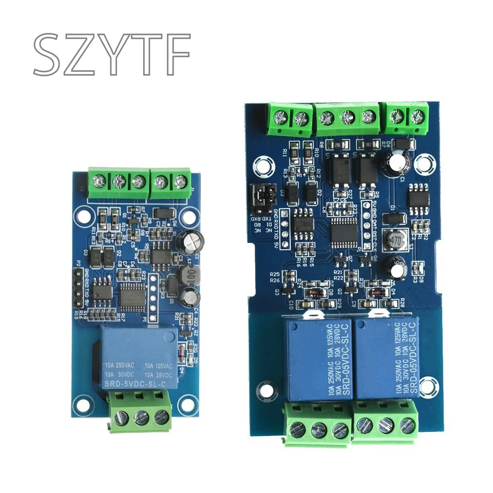 Modbus-RTU 1/2/4/8 Channels Relay Module Swtich DC7-24V AC220V RS485/RS232/TTL Communication relay Output 3 Modes Anti-reverse