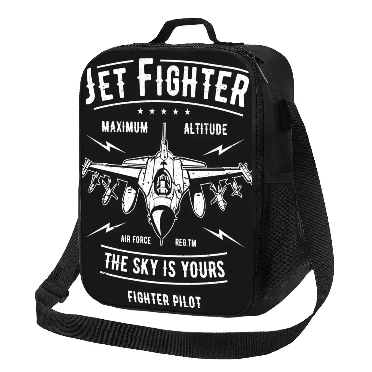 

Jet Fighter Resuable Lunch Boxes Women Leakproof Pilot Aviation Airplane Plane Thermal Cooler Food Insulated Bag Office