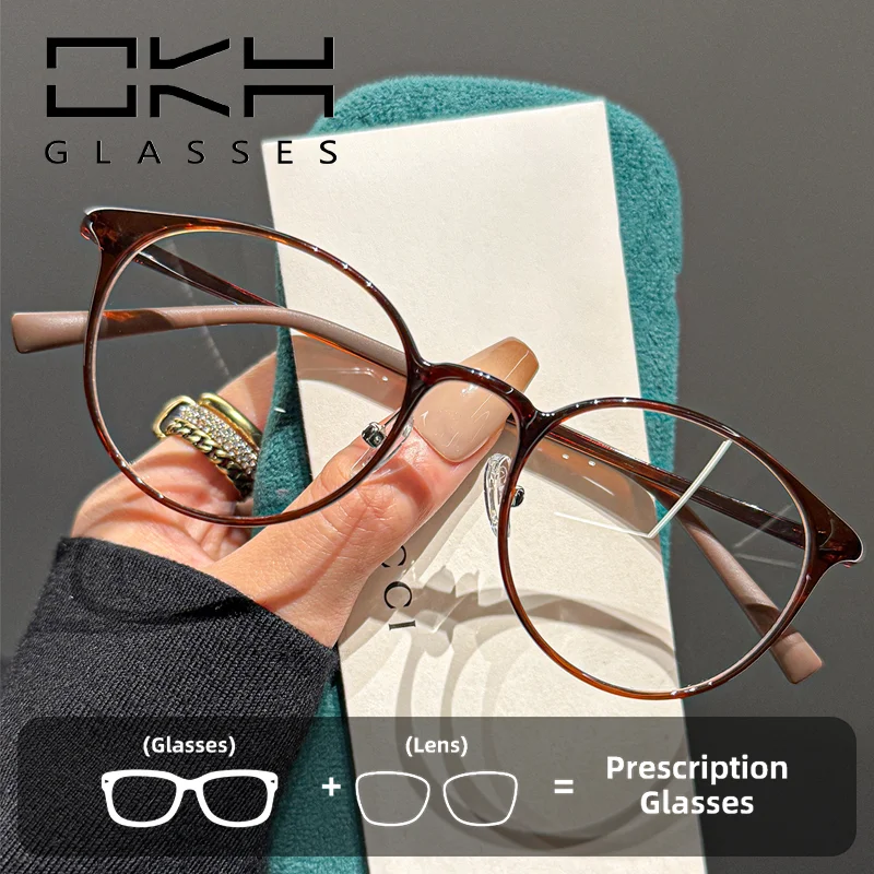 

Очки OKH: легкая оправа из пластика и титана, овальные, для коррекции зрения, для чтения, для женщин и мужчин