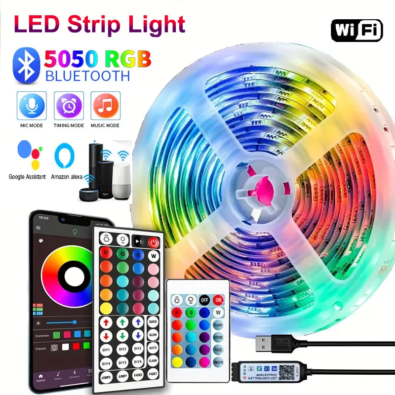 Taśma Bluetooth taśma LED z USB 5050 SMDC 5V elastyczna lampa LED wstążka samoprzylepna do telewizora dioda dekoracja pokoju