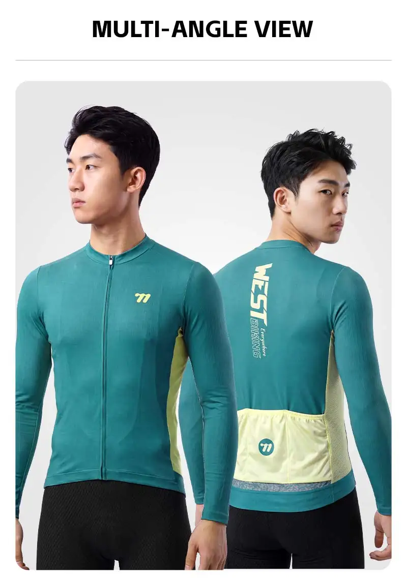 WEST BIKING Radtrikot Langarm Herren Damen Atmungsaktiv Schnelltrocknend Fahrradshirt MTB Rennrad Kleidung Sommer Reflektierendes Oberteil – Detail 13
