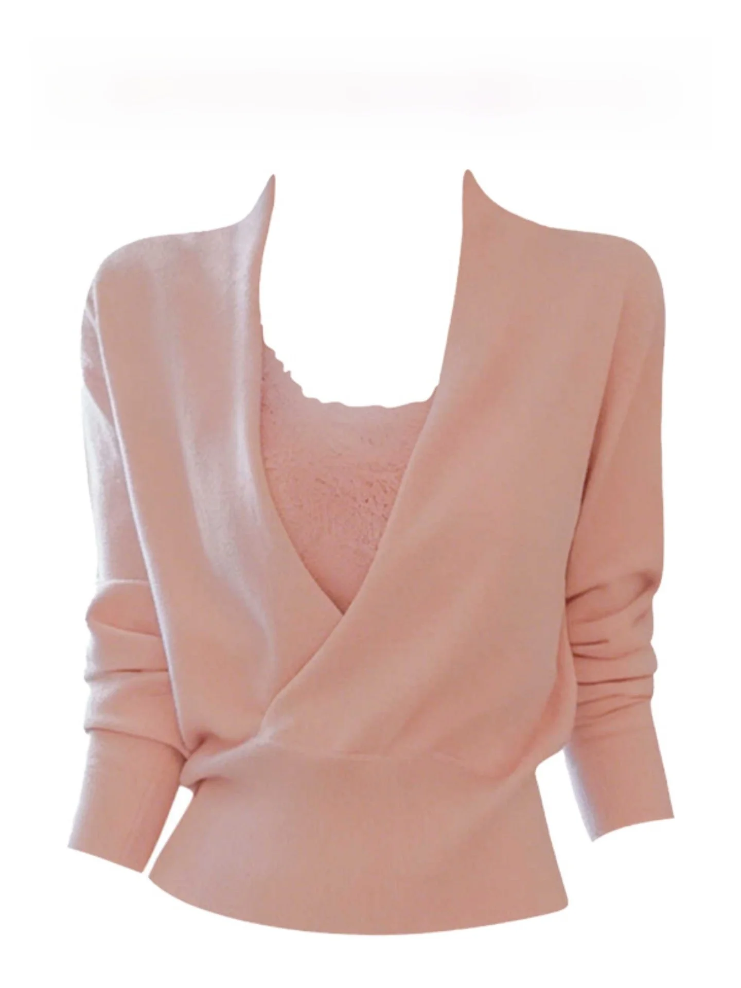 

Pink Slim Fit Two-Piece Set Women's Gentle Faion Spring New Sle Casual Wear Comfortable Lightweight Waist-Cinching