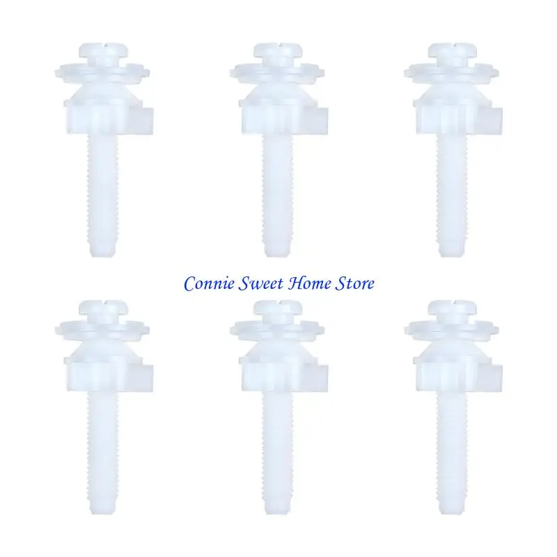 LXAF Bathroom Fastening Hardware Plastic Bolts Toilet Cover Fixing Screws 6pcs Prevents Lid Movements Noise Reduction