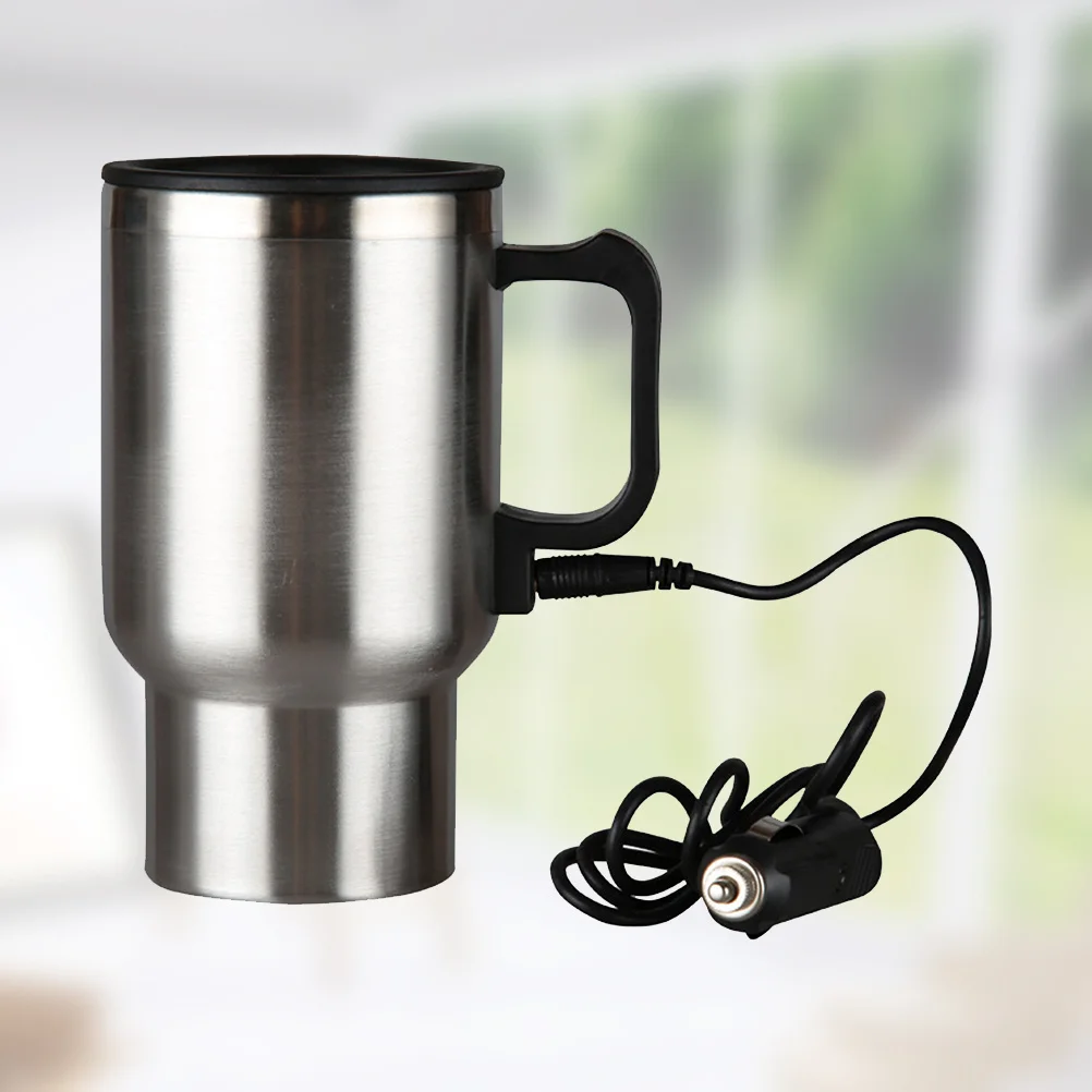 

450Ml Electric Heating Vacuum Cup Stainless Steel Portable Car 12V Vehicle Warmer For Tea Boiled Eggs Large Capacity