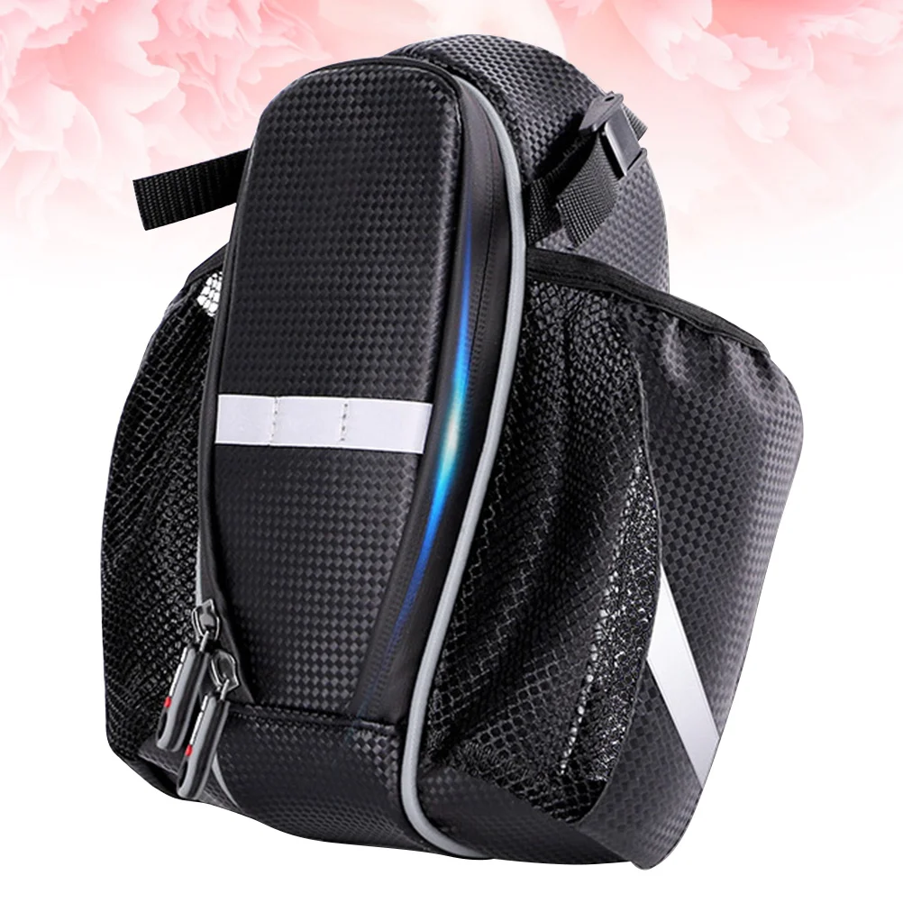 Bicycle Tail Waterproof Mountain Bike Seat Tube Bag Double Pockets Reflective Straps For Cycling Outdoor Bike Backseat Luggage
