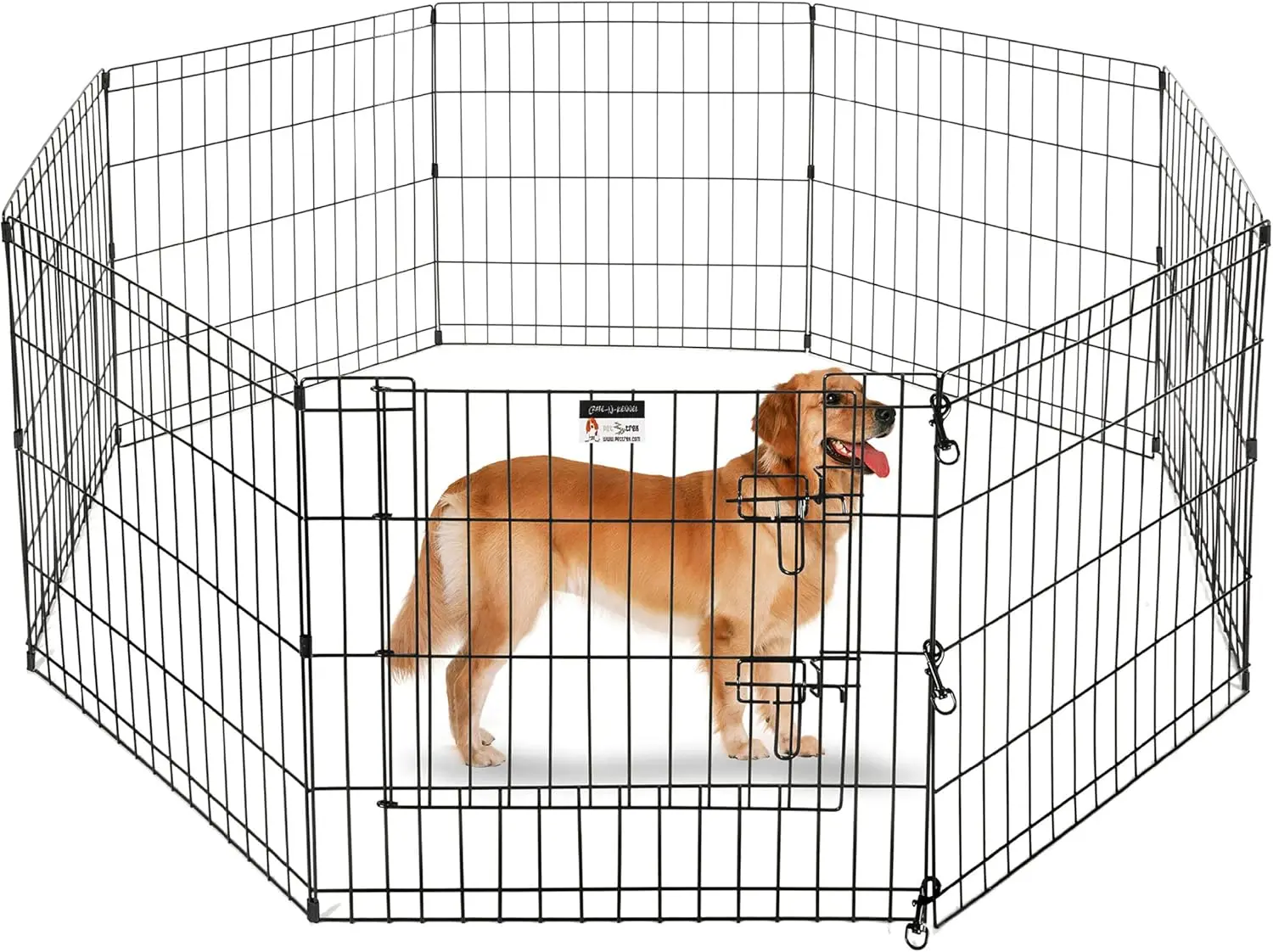 Foldable Metal Pet Playpen - 8 Panels Indoor/Outdoor Exercise Enclosure for Dogs Cats Small Animals