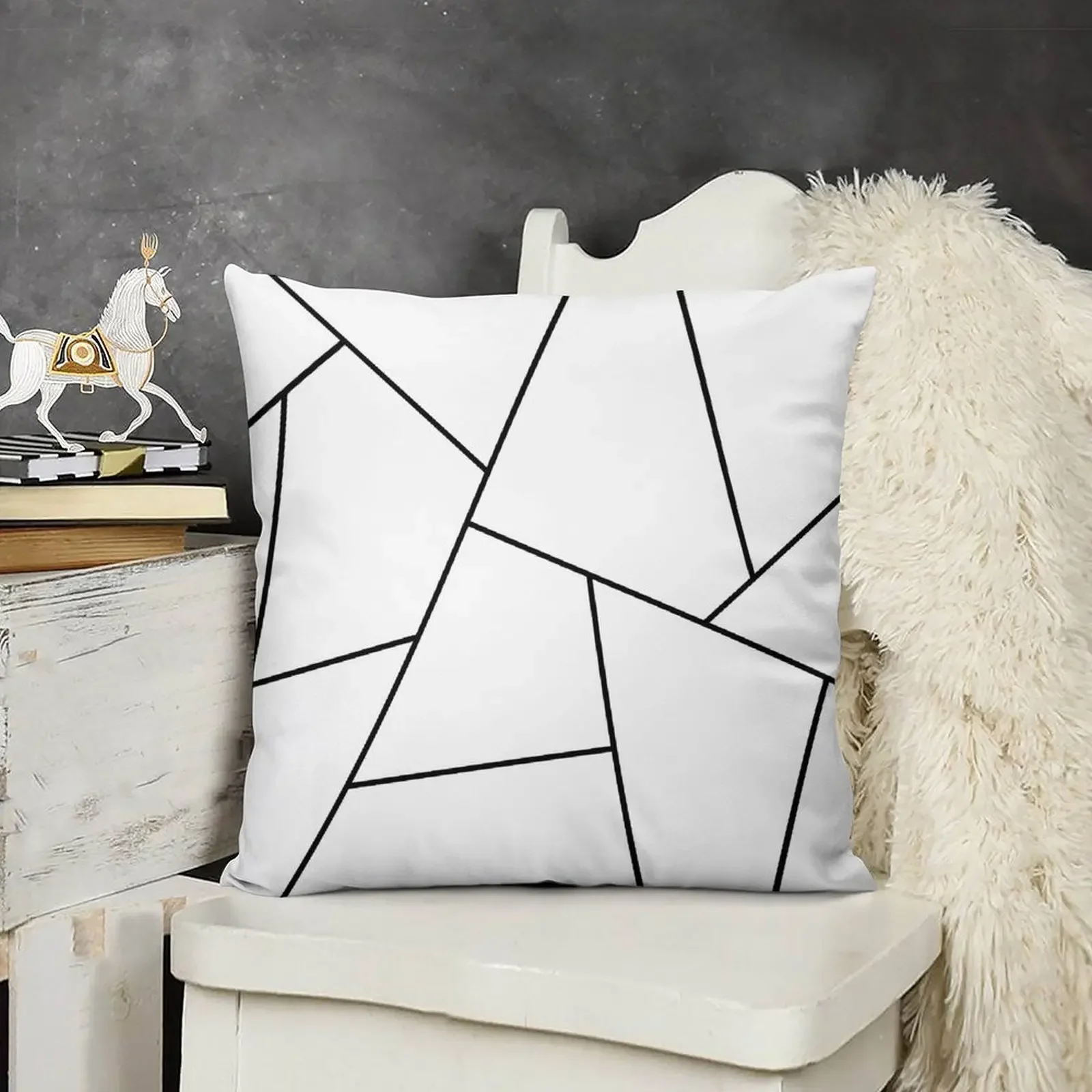 

Geometric abstract - white and black. Throw Pillow covers for pillows ornamental pillows pillow